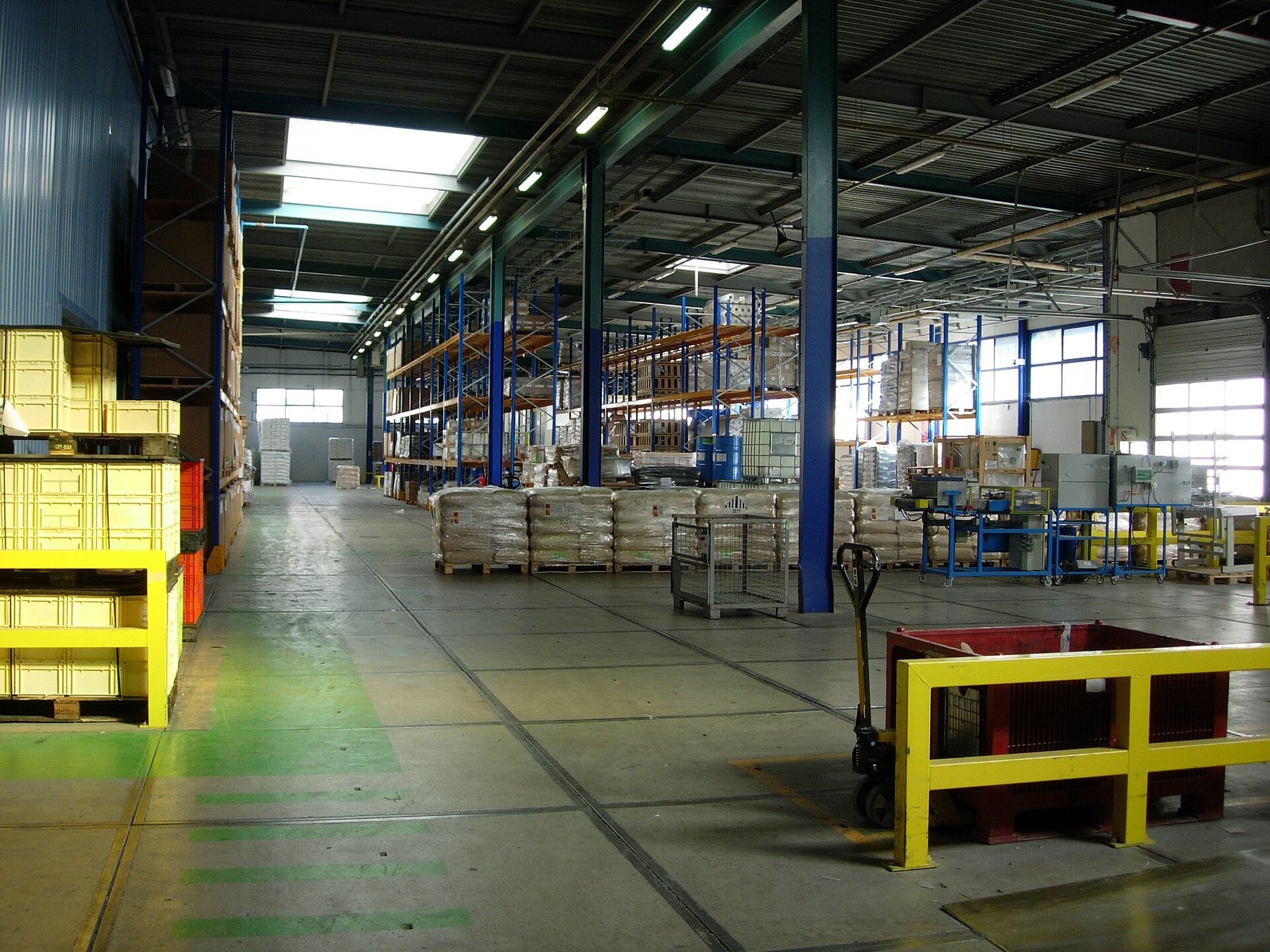 Open warehouse interior with storage space